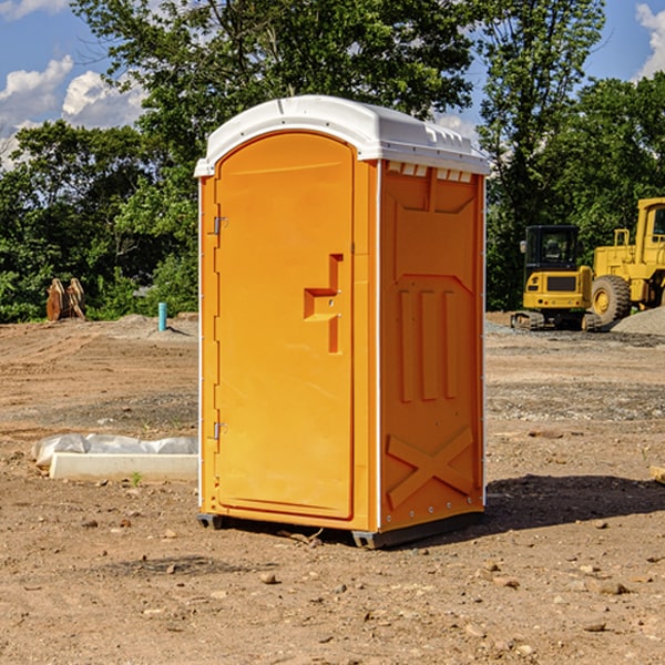 how often are the portable restrooms cleaned and serviced during a rental period in Hinkle